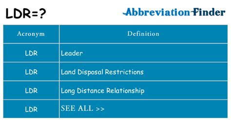 What Does Ldr Mean .